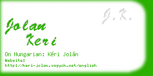 jolan keri business card